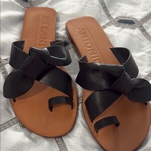 Antonio Melani Black and Brown Sandals with Elegant Design